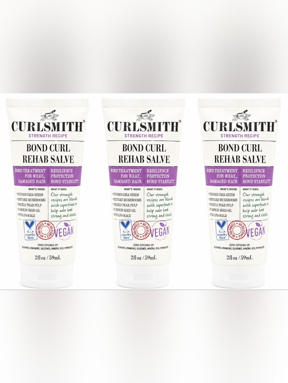 Curlsmith Bond Curl Rehab Salve BUNDLE OF 3 - 2 FL OZ